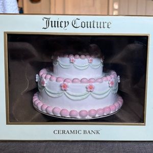 JUICY COUTURE Tier Cake Ceramic Coin Piggy Bank YTRUG146 Retired (In Box)